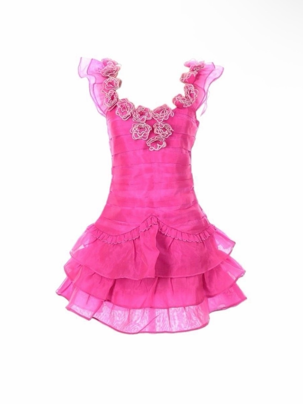 LoveShackFancy Chaya Dress - Hot Pink flirty fuschia - Size 4